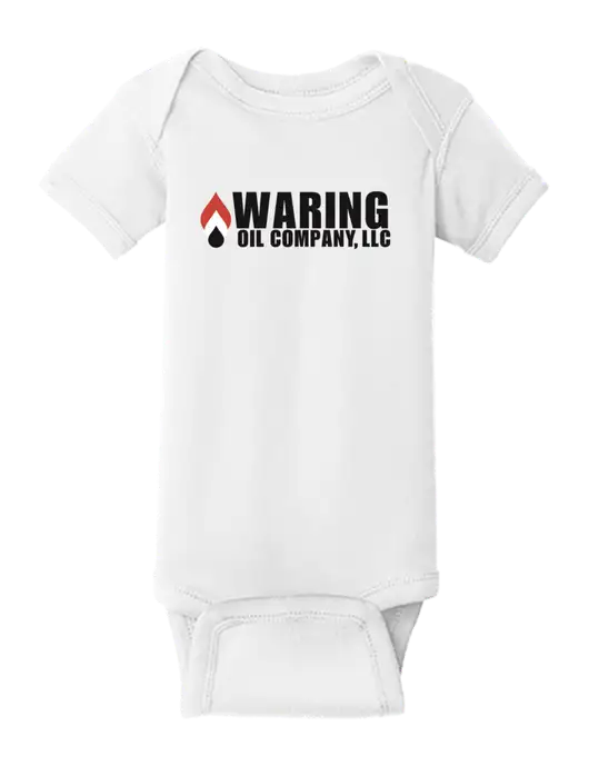 Rabbit Skins White Infant Short Sleeve Baby Rib Bodysuit w/Waring Oil Logo