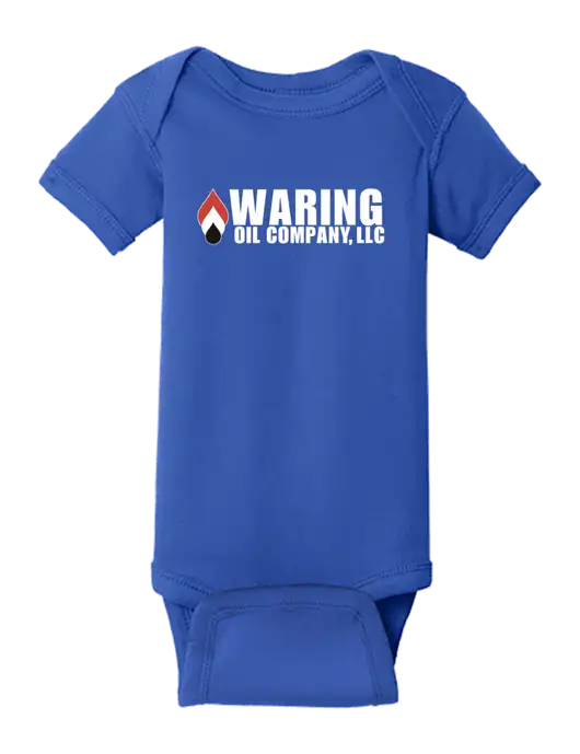 Rabbit Skins Royal Infant Short Sleeve Baby Rib Bodysuit w/Waring Oil Logo