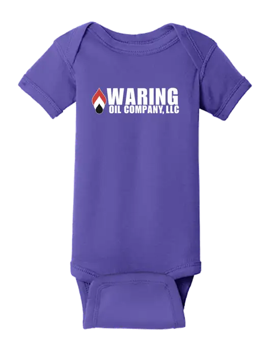 Rabbit Skins Purple Infant Short Sleeve Baby Rib Bodysuit w/Waring Oil Logo