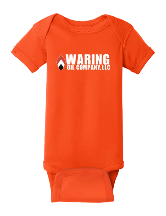 Rabbit Skins Orange Infant Short Sleeve Baby Rib Bodysuit w/Waring Oil Logo