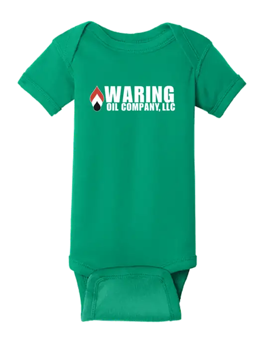 Rabbit Skins Kelly Infant Short Sleeve Baby Rib Bodysuit w/Waring Oil Logo