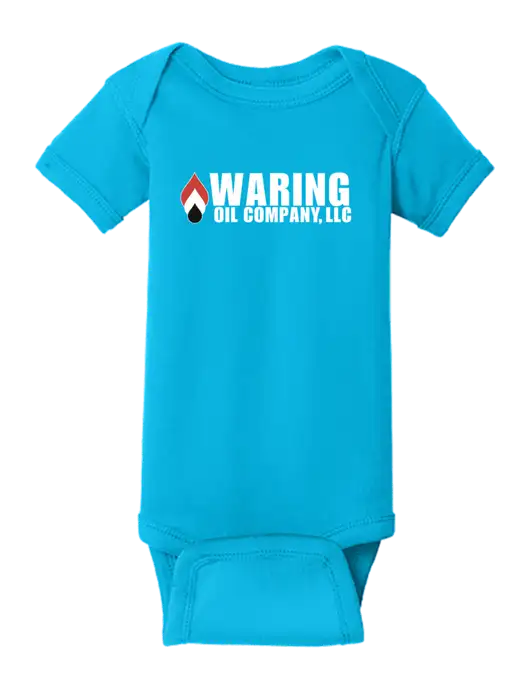 Rabbit Skins Turquoise Infant Short Sleeve Baby Rib Bodysuit w/Waring Oil Logo
