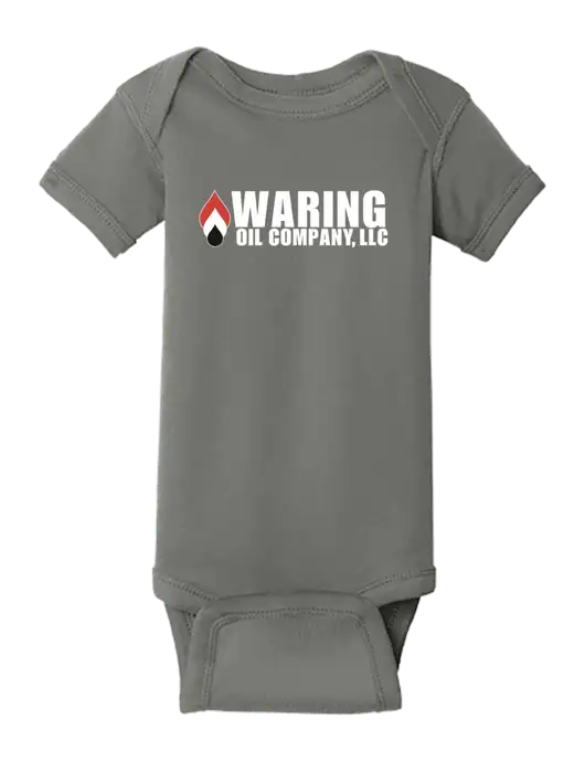 Rabbit Skins Charcoal Infant Short Sleeve Baby Rib Bodysuit w/Waring Oil Logo