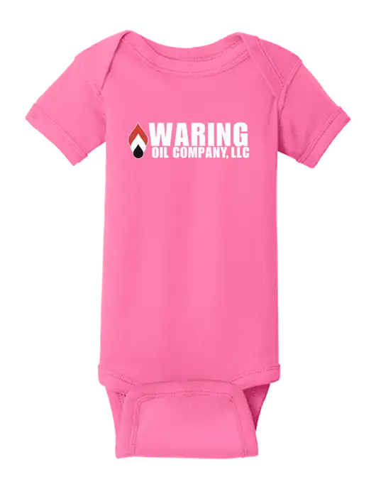 Rabbit Skins Hot Pink Infant Short Sleeve Baby Rib Bodysuit w/Waring Oil Logo