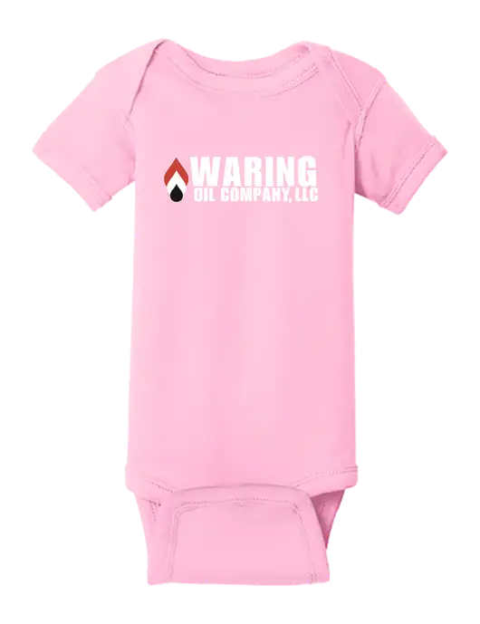Rabbit Skins Pink Infant Short Sleeve Baby Rib Bodysuit w/Waring Oil Logo