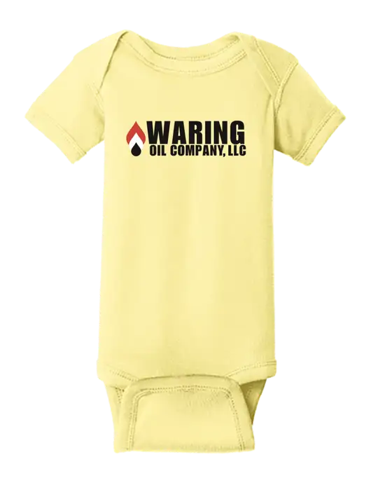 Rabbit Skins Banana Infant Short Sleeve Baby Rib Bodysuit w/Waring Oil Logo