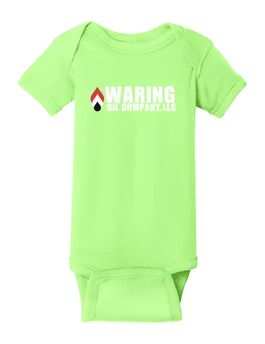 Rabbit Skins Neon Green Infant Short Sleeve Baby Rib Bodysuit w/Waring Oil Logo