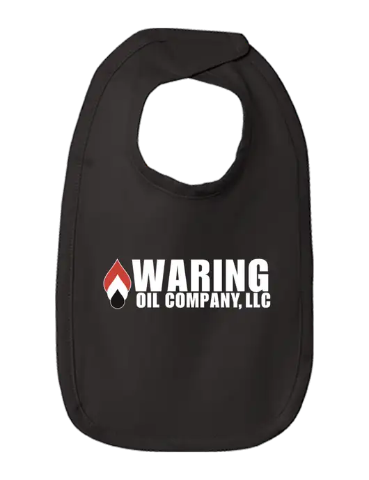 Rabbit Skins Black Infant Premium Jersey Bib w/Waring Oil Logo