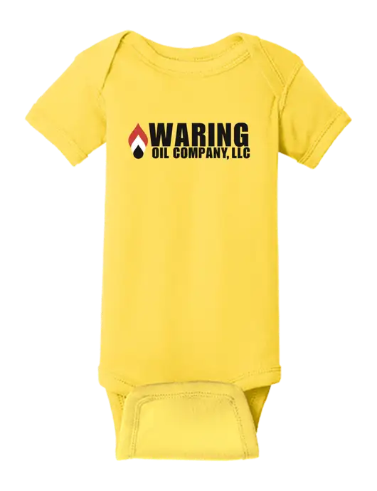 Rabbit Skins Yellow Infant Short Sleeve Baby Rib Bodysuit w/Waring Oil Logo