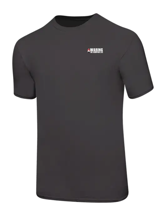 Ring Spun Charcoal 4.5 oz T-Shirt w/Waring Oil Logo