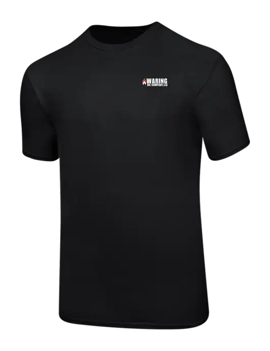 Ring Spun Jet Black 4.5 oz T-Shirt w/Waring Oil Logo