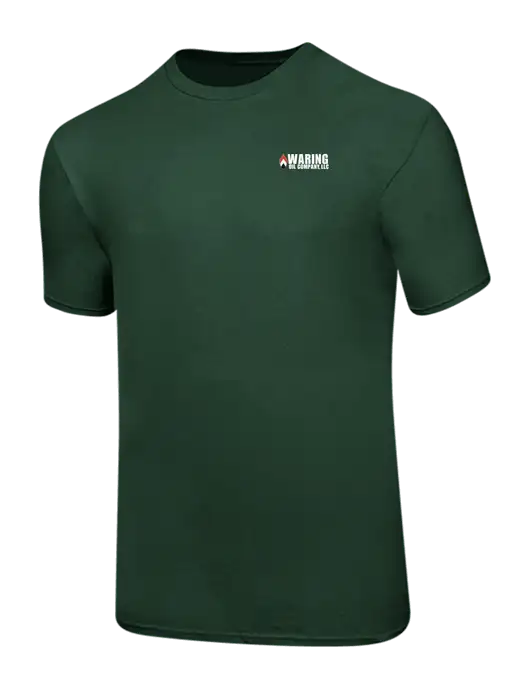 Ring Spun Forest Green 4.5 oz T-Shirt w/Waring Oil Logo