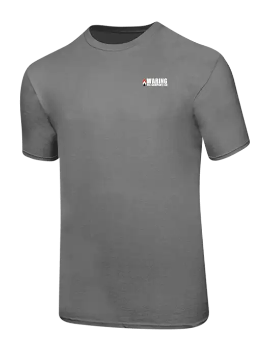 Ring Spun Medium Grey 4.5 oz T-Shirt w/Waring Oil Logo