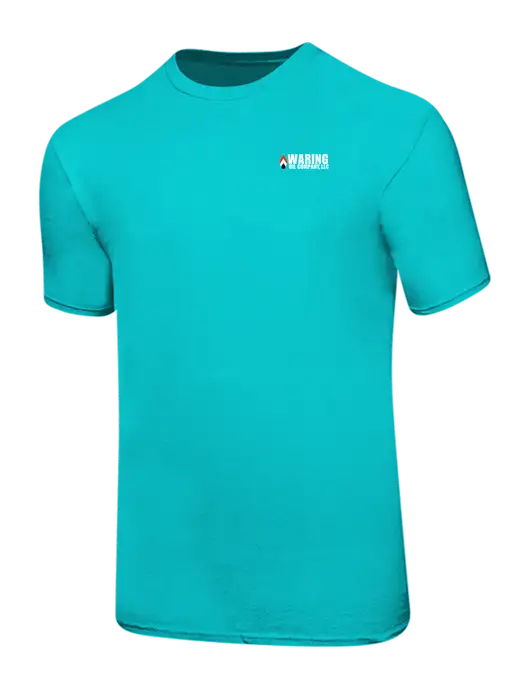 Ring Spun Light Teal 4.5 oz T-Shirt w/Waring Oil Logo