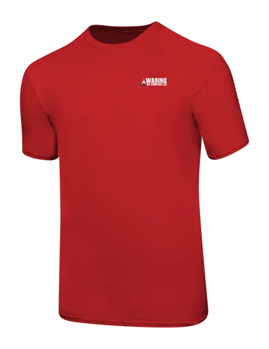 Ring Spun Red 4.5 oz T-Shirt w/Waring Oil Logo