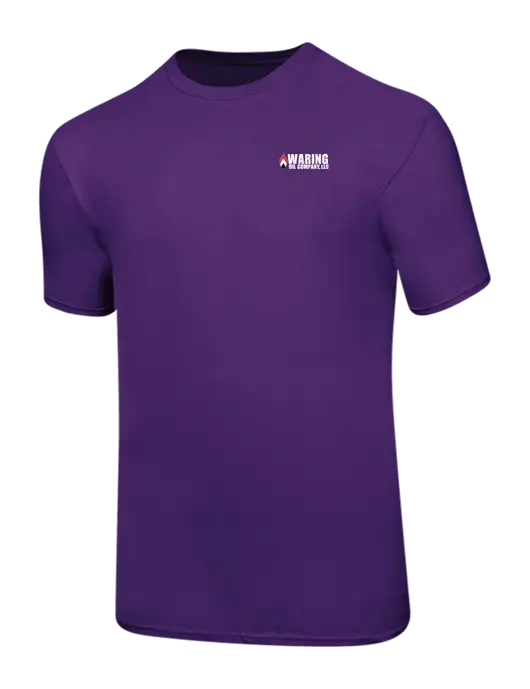 Ring Spun Purple 4.5 oz T-Shirt w/Waring Oil Logo