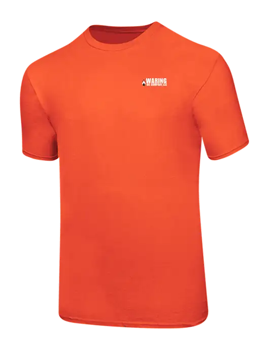 Ring Spun Orange 4.5 oz T-Shirt w/Waring Oil Logo