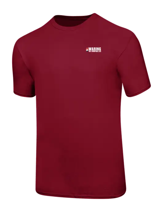Ring Spun Cardinal 4.5 oz T-Shirt w/Waring Oil Logo