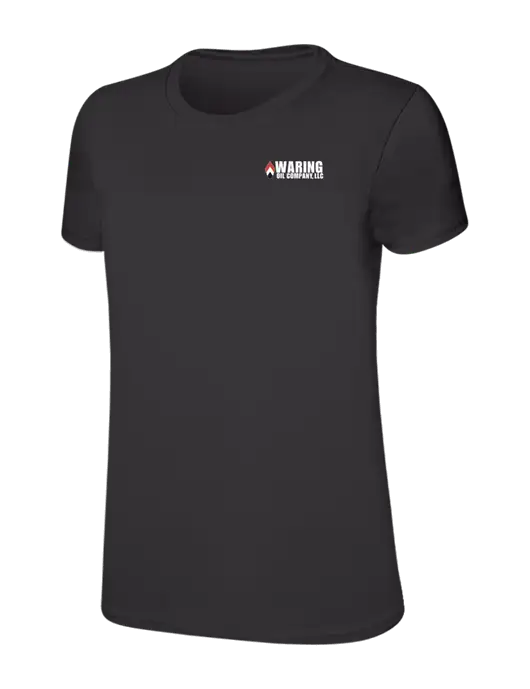 Womens Ring Spun Charcoal 4.5 oz T-Shirt w/Waring Oil Logo