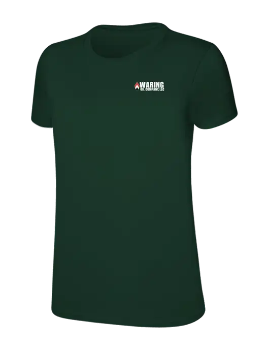Womens Ring Spun Forest Green 4.5 oz T-Shirt w/Waring Oil Logo