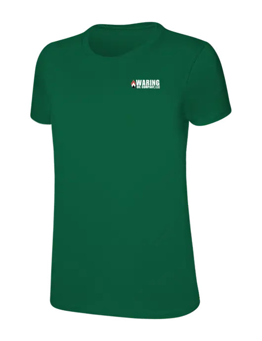 Womens Ring Spun Kelly Green 4.5 oz T-Shirt w/Waring Oil Logo