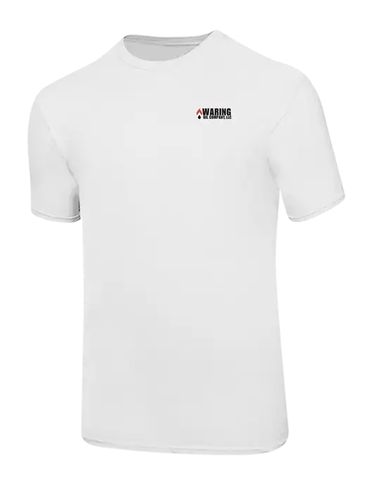 Ring Spun White 4.5 oz T-Shirt w/Waring Oil Logo