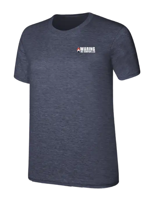 Womens Ring Spun Heather Navy 4.5 oz T-Shirt w/Waring Oil Logo