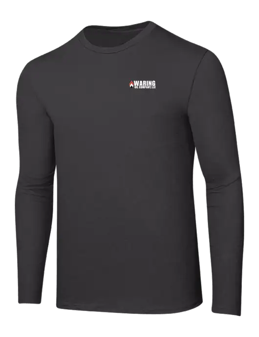 Ring Spun Charcoal 4.5 oz Long Sleeve T-Shirt w/Waring Oil Logo
