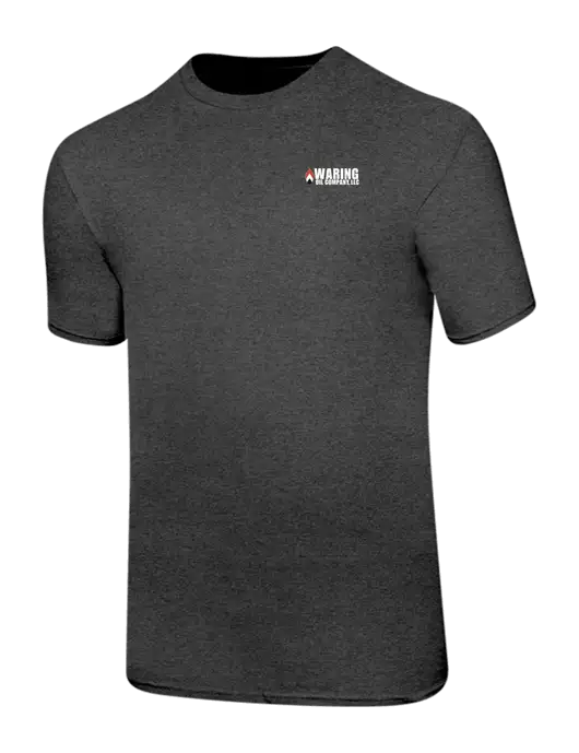 Ring Spun Dark Heather Grey 4.5 oz T-Shirt w/Waring Oil Logo