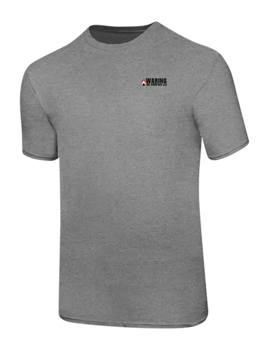 Ring Spun Light Heather Grey 4.5 oz T-Shirt w/Waring Oil Logo