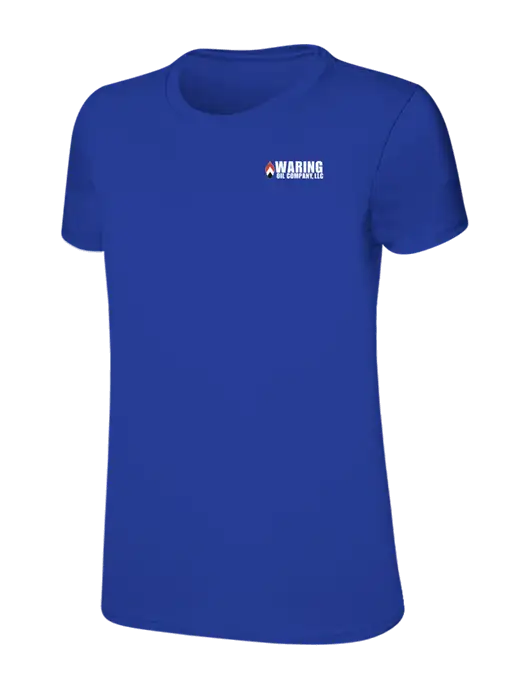 Womens Ring Spun Royal 4.5 oz T-Shirt w/Waring Oil Logo