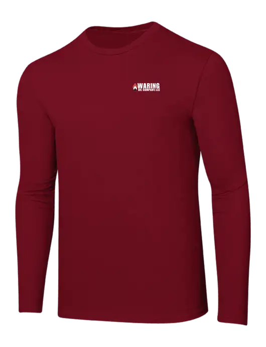 Ring Spun Cardinal 4.5 oz Long Sleeve T-Shirt w/Waring Oil Logo