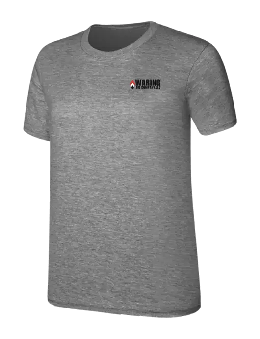 Womens Ring Spun Light Grey Heather 4.5 oz T-Shirt w/Waring Oil Logo