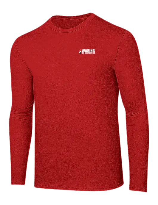 Ring Spun Dark Red 4.5 oz Long Sleeve T-Shirt w/Waring Oil Logo