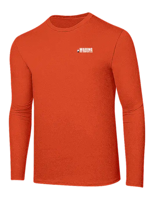 Ring Spun Orange 4.5 oz Long Sleeve T-Shirt w/Waring Oil Logo