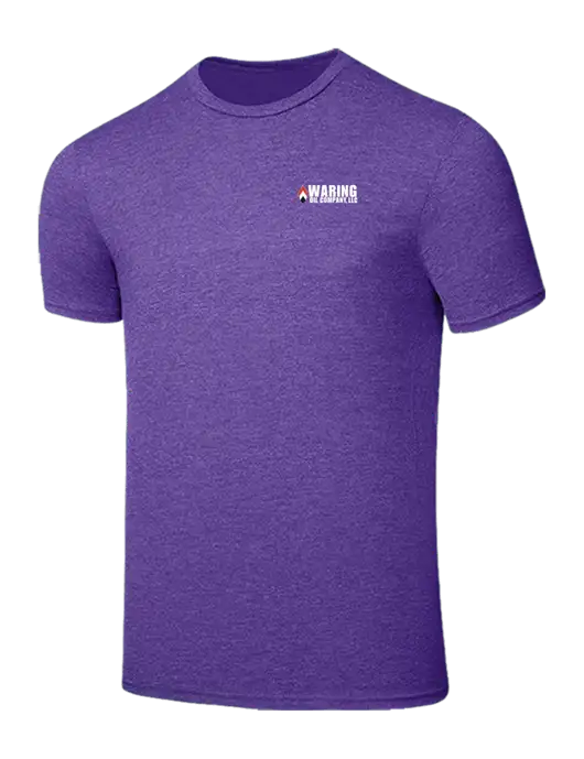 Seriously Soft Heathered Purple T-Shirt w/Waring Oil Logo