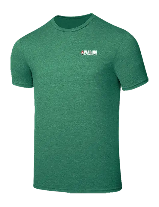 Seriously Soft Heathered Kelly Green T-Shirt w/Waring Oil Logo