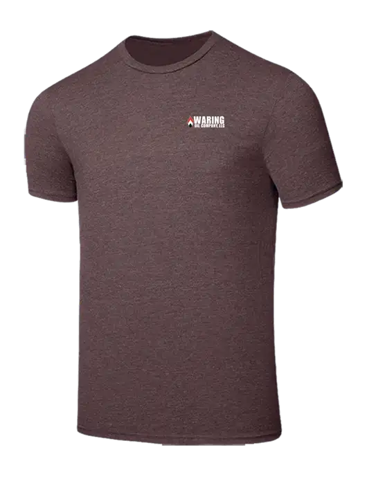Seriously Soft Heathered Brown T-Shirt w/Waring Oil Logo