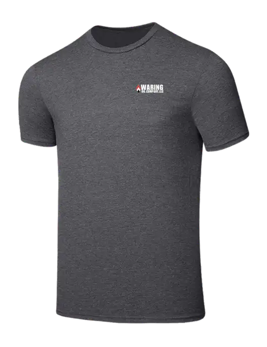 Seriously Soft Heathered Charcoal T-Shirt w/Waring Oil Logo
