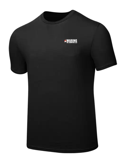 Seriously Soft Black T-Shirt w/Waring Oil Logo