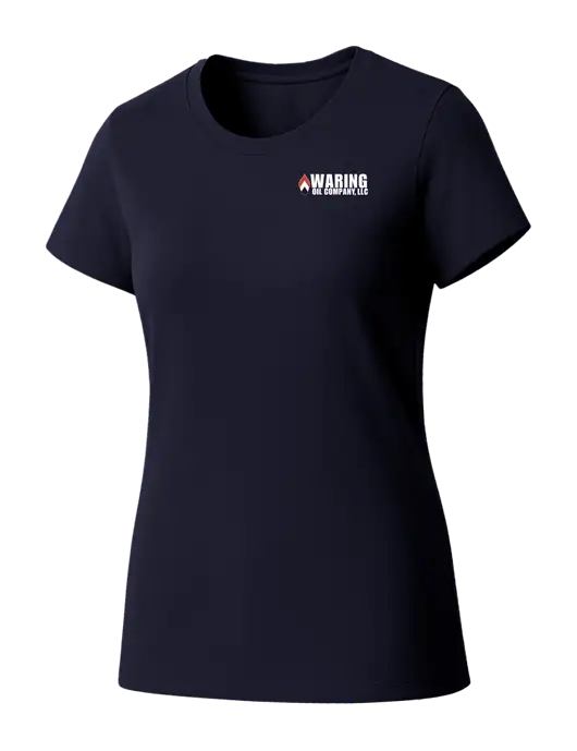 Womens Seriously Soft New Navy T-Shirt w/Waring Oil Logo