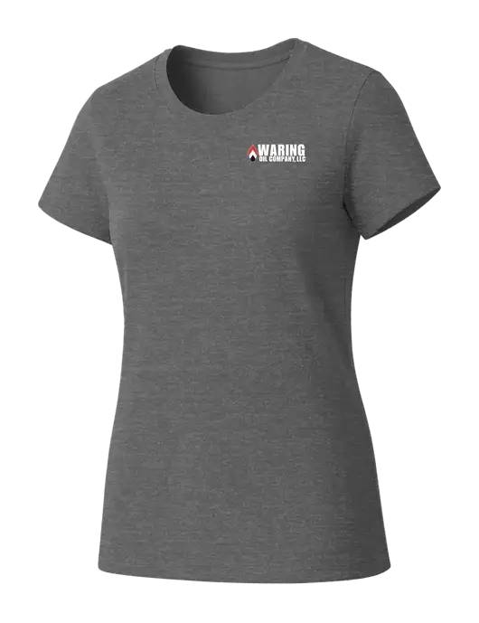 Womens Seriously Soft Grey Frost T-Shirt w/Waring Oil Logo