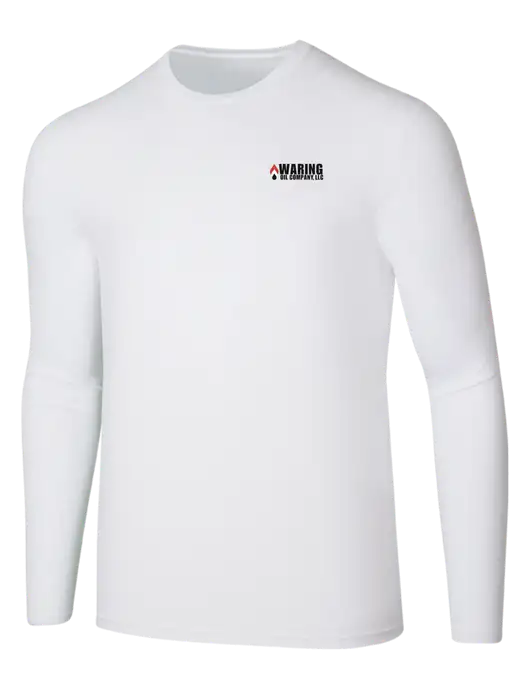 Seriously Soft White Long Sleeve T-Shirt w/Waring Oil Logo