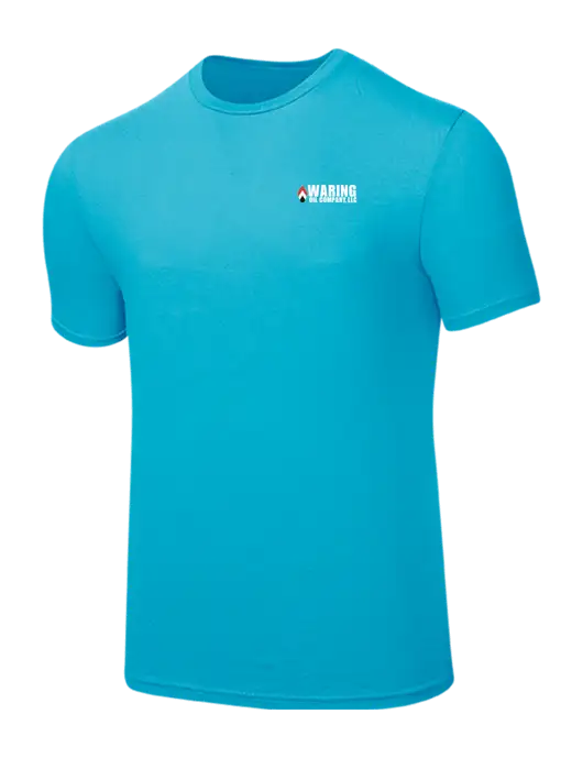 Seriously Soft Sapphire Blue T-Shirt w/Waring Oil Logo