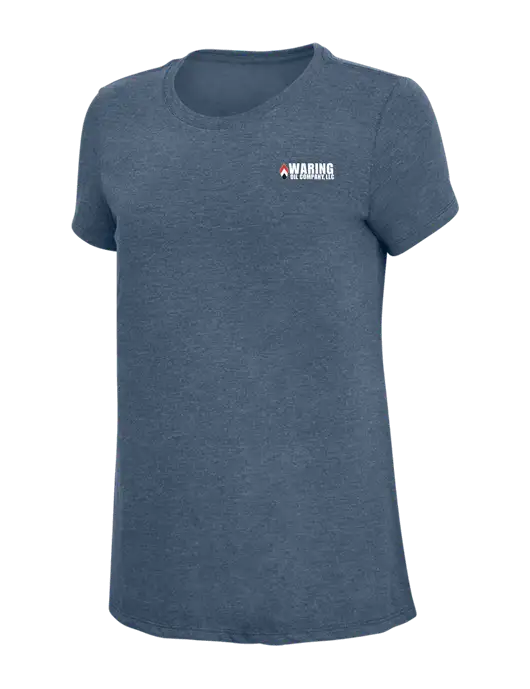 Womens Simply Soft Navy Frost 4.5oz  Poly/Combed Ring Spun Cotton T-Shirt w/Waring Oil Logo