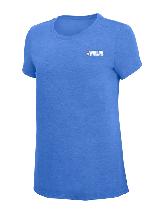Womens Simply Soft Royal Frost 4.5oz  Poly/Combed Ring Spun Cotton T-Shirt w/Waring Oil Logo