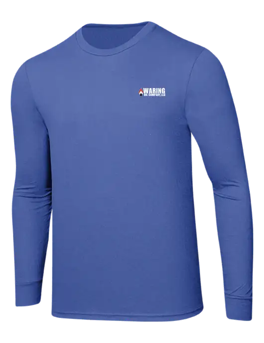 Simply Soft Long Sleeve Royal Frost 4.5 oz, Poly/Combed Ring Spun Cotton T-Shirt w/Waring Oil Logo