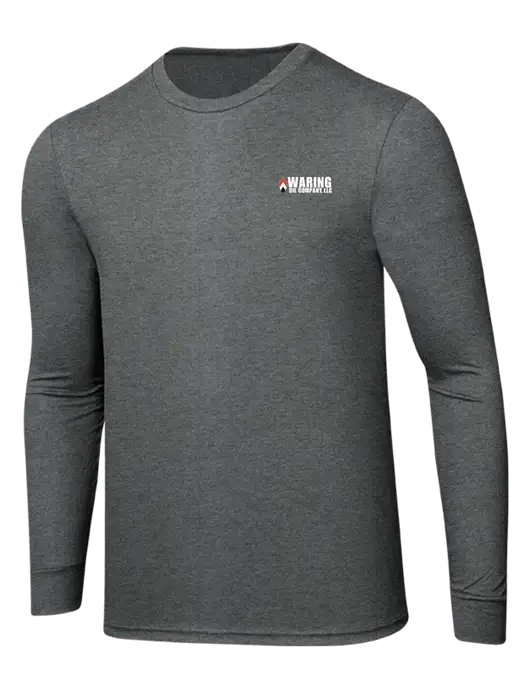 Simply Soft Long Sleeve Medium Grey Frost 4.5 oz, Poly/Combed Ring Spun Cotton T-Shirt w/Waring Oil Logo
