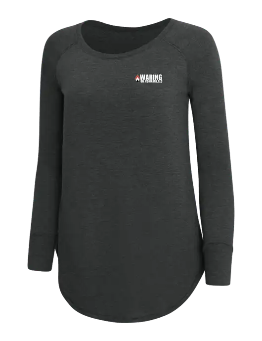 Womens Perfect Wide Collar Tunic Tri-Blend Black Frost 4.5 oz T-Shirt w/Waring Oil Logo