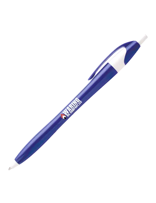 Novella Royal/White Executive Pen - Blue Ink w/Waring Oil Logo